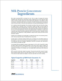 milk protein concentrate spec sheet